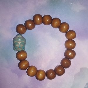 Wooden Turquoise Buddah Bracelet